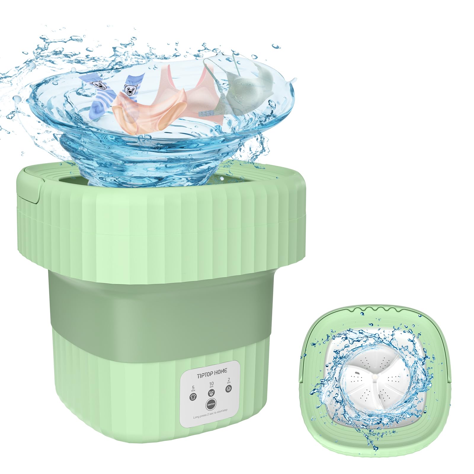 Portable Washing Machine, 6L Foldable Mini Washing Machine, Compact Travel Washing Machine for Small Items Baby Clothes Underwear Socks Towels Apartment Dorm Camping RV Travel Laundry