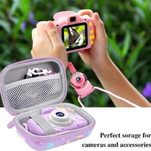 Leayjeen Kids Camera Case Compatible with Goopow/Dwfit/Slothcloud/Colofree/KIZJORYA Kids Camera Toys and Children Digital Video Camera,Best Easter Birthday Festival Gift-Purple Unicorn(Case Only)