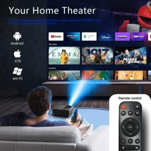 Mini Projector with WiFi and Bluetooth, 12000L Native 1080P Projector 4K Supported, Phone Projector for iPhone and Android, Home Projector with Built-in Speaker/HDMI/USB/PC/TV Stick/Switch Supported