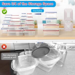 52-Piece Large Food Storage Containers with Lids Airtight, Health Material 85oz Leakproof Reusable Plastic Storage Containers, for Lunch, Meal Prep, and Leftovers, Kitchen Organizer, Freezer Container