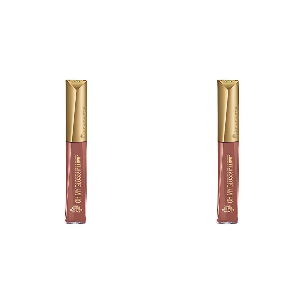Rimmel Stay Plumped Lip Gloss, 759 Spiced Nude, Pack of 2