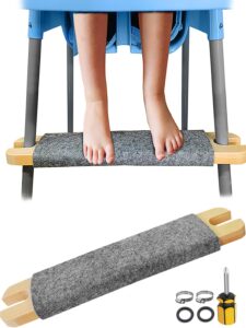 unique design ikea high chair foot rest wrapped in felt pad- wooden footrest high chair accessories, smoothed edges, compatible with ikea antilop high chair accessories footrest
