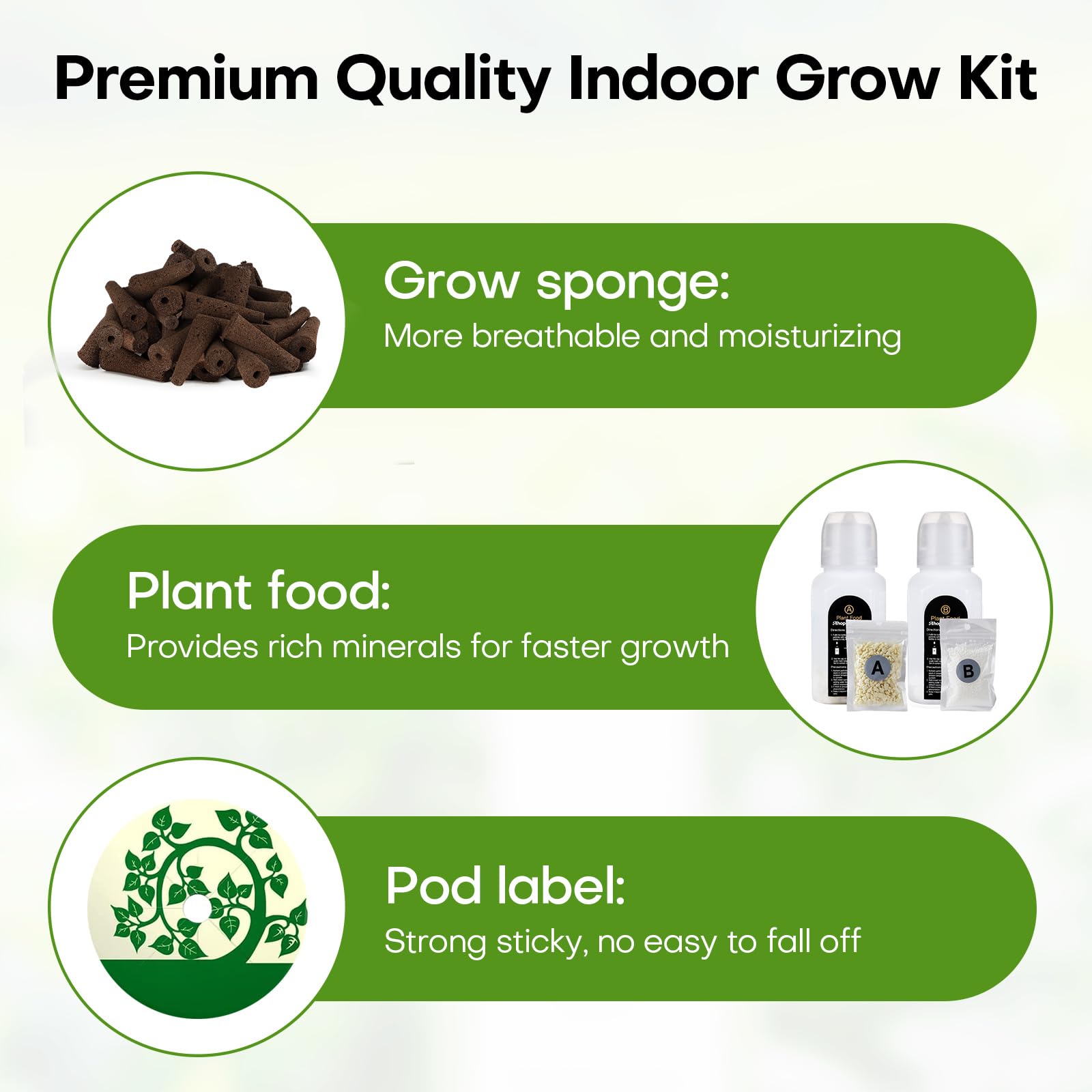 87pcs Seed Compatible with Aerogarden and All Brands - Grow Anything Kit for Indoor Garden Hydroponics Growing System with 40 Grow sponges, 40 Pod Labels, 6 A&B Plant Food, 1 Tweezers