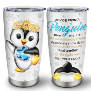 mebupol penguin gifts tumbler 20oz 1pc, penguin gifts for women/men, penguin gifts for kids, penguins gifts, cute penguin gifts, penguin lover gifts, penguin water bottles, gifts for penguin lovers