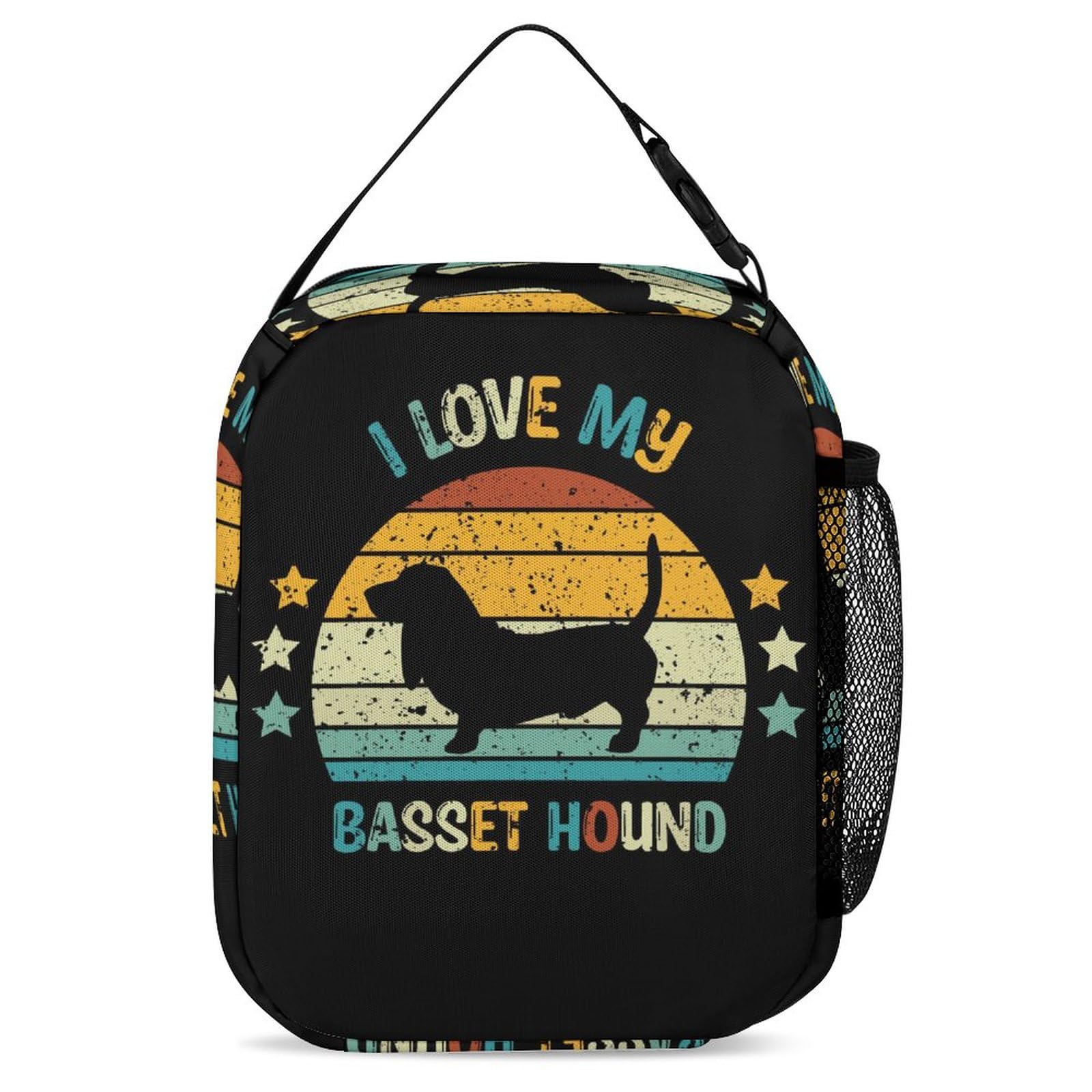 Basset Hound Pattern 3PCS Backpack with Lunch Box and Pencil Case