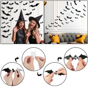 5 Pack Halloween Decorations Indoor Set Halloween Spider Web Tablecloth Round & Table Runners Fireplace Mantel Scarf Cobweb Lampshade Scary 3D Bats for Halloween Spooky Home Decor