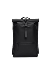 rains rolltop rucksack -backpack - waterproof backpack for women and men - rucksack for travel and work (black)