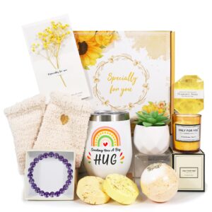 birthday gifts for women, self care gifts for mom sister wife best friend coworker, get well gifts for women care package unique relaxation gifts sunflower gifts baskets