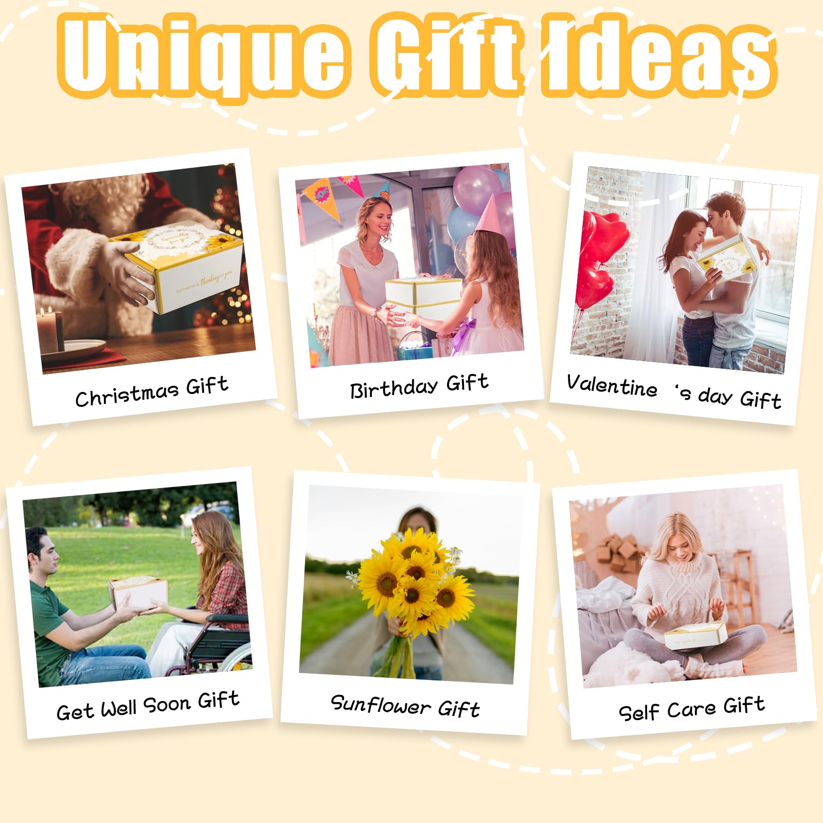 Birthday Gifts for Women, Self Care Gifts for Mom Sister Wife Best Friend Coworker, Get Well gifts for Women Care Package Unique Relaxation Gifts Sunflower Gifts baskets