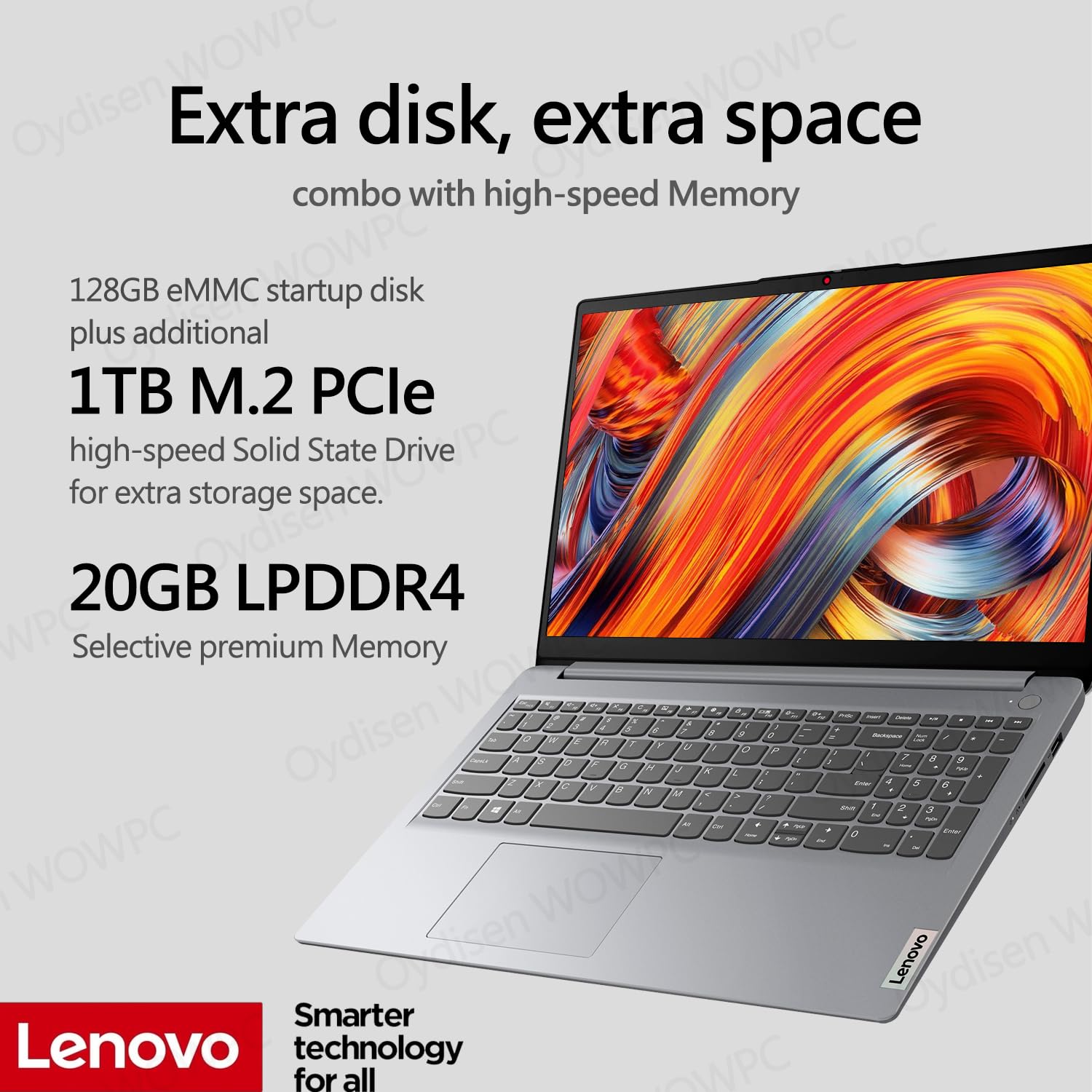 Lenovo 15.6" IdeaPad 1 Laptop, 1TB SSD Storage, 20GB Memory, AMD Athlon Silver Processor, 15.6" HD Display, Wi-Fi 6 & Bluetooth 5.1, SD Card Reader, HDMI, Windows 11 Home(Renewed)