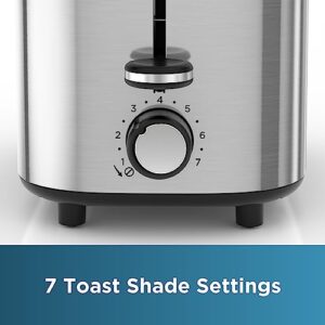 BLACK+DECKER® 2-Slice Toaster with 7 Toast Shade Settings, Extra-Wide Slots for Bagels, Stainless Steel Exterior Finish