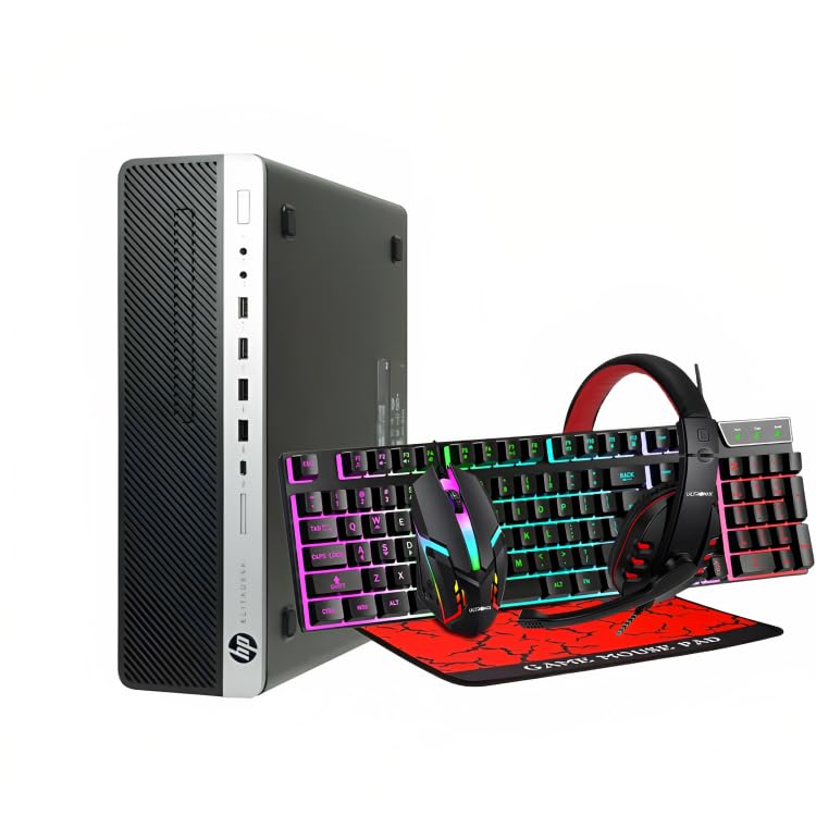 HP SFF Gaming Desktop, Intel core i5 7th Gen, 16 GB, 512GB SSD, NVIDIA Gt 1030 2gb, Ultronix Keyboard, Mouse, Mousepad, Headset Windows 10 Pro (Renewed)