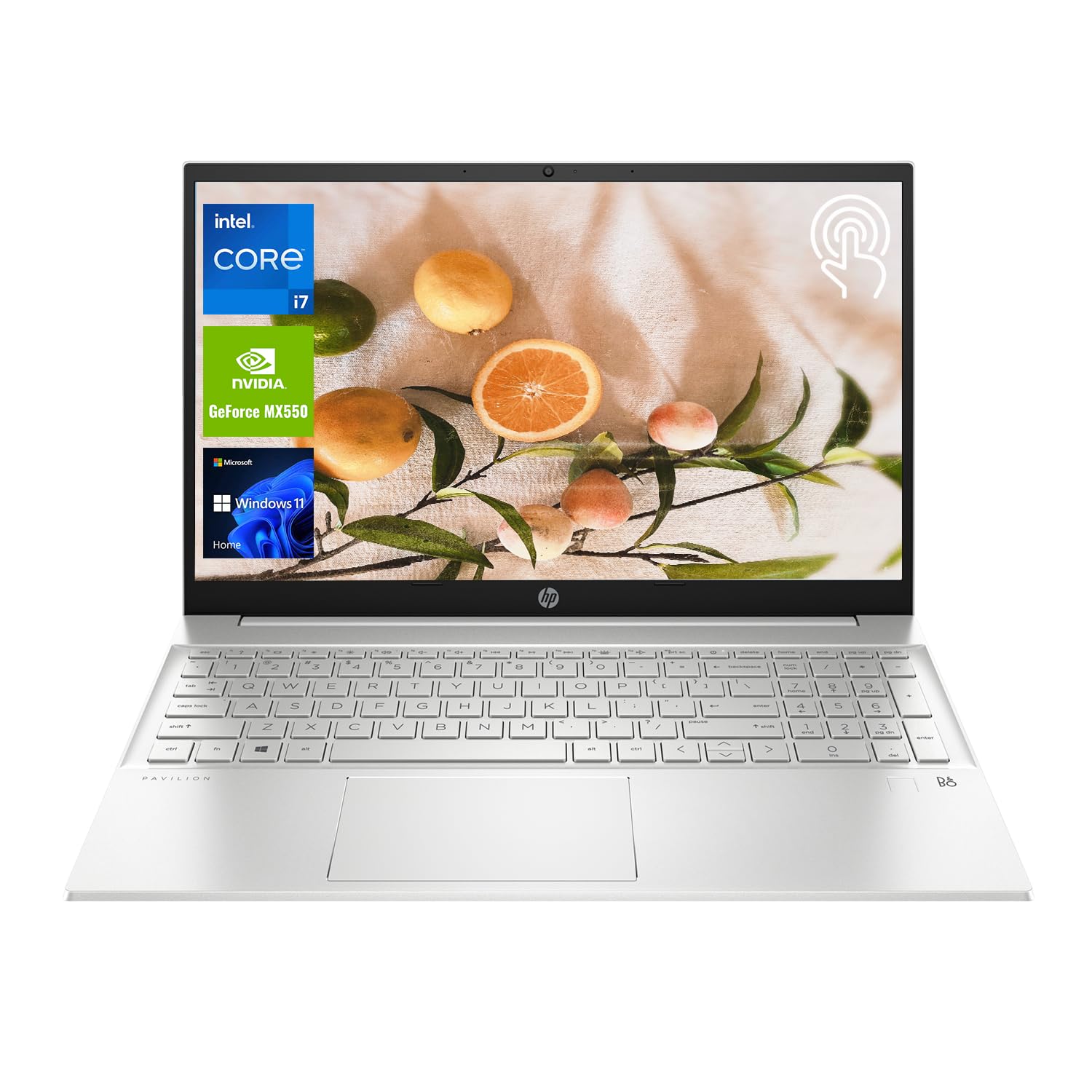 HP 2023 Pavilion Laptop, 15.6” FHD Touchscreen Display, Intel Core i7-1355U Processor, NVIDIA GeForce MX550, 32GB RAM, 1TB SSD, FP Reader, Backlit KB, Wi-Fi 6, Webcam, HDMI, Windows 11 Home, Silver