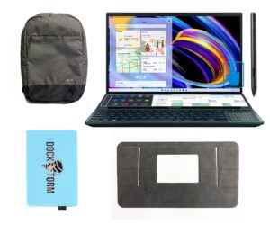 asus zenbook pro duo laptop 15.6" 4k uhd oled touchscreen (intel i7-12700h 14-core, 16gb lpddr5, 2tb pcie ssd, geforce rtx 3060 6gb, screenpad plus, stylus, backlit kyb, win 11 pro) w/dockztorm dock