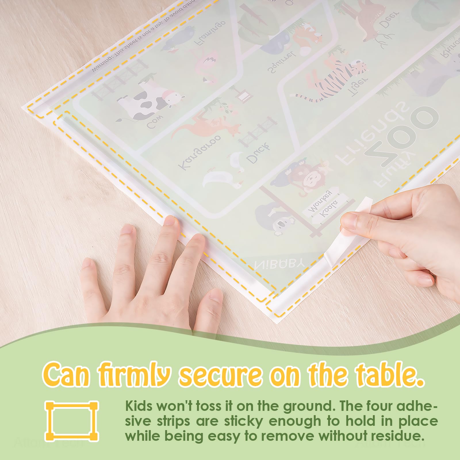 NiBaby Educational Disposable Placemats for Baby & Toddlers 55 Pack, Stick-On Baby Placemat for Restaurants 55PCS, Disposable Toddler & Kids Placemats Learning Alphabet ABC Animal for Dining Table