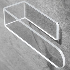 Taozun Hand Towel Holder/Clear Hand Towel Rack - Acrylic Plastics Towel Ring Self Adhesive Towel Bar for Bathroom or Kitchen Wall (8 inch, Transparent)