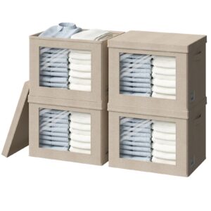 storage bins with lids,transparent window fabric storage boxes,foldable storage baskets with handles,closet organizers and storage bins for clothes