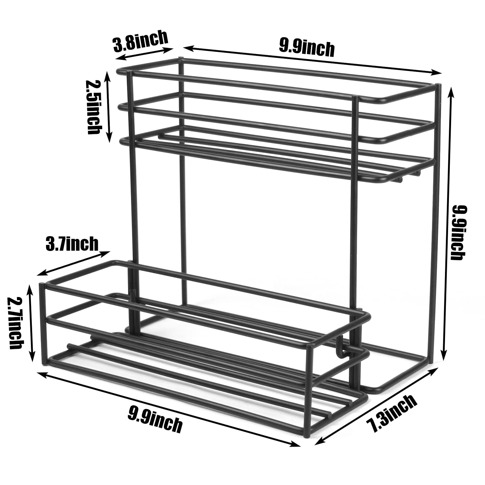 MCSAPIL Coffee Syrup Rack (6 Bottle Capacity)，Coffee Syrup Organizer for Coffee Bar,Kitchen.Small Wine Rack for Bar,Family,Storage for Syrup, Wine, Dressing