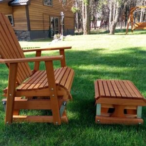 DARBUT Red Cedar Glider Foot Stool,Gliding Footstool,Red Cedar Rocking Chair Ottoman,Rocking Footrest,18.0" W X 17.0" D X 13.0" H (Stained)