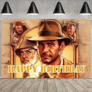 indiana jones party supplies, 5x3ft indiana jones happy birthday party banner indiana jones party decoration backdrop background for baby shower girls and boys