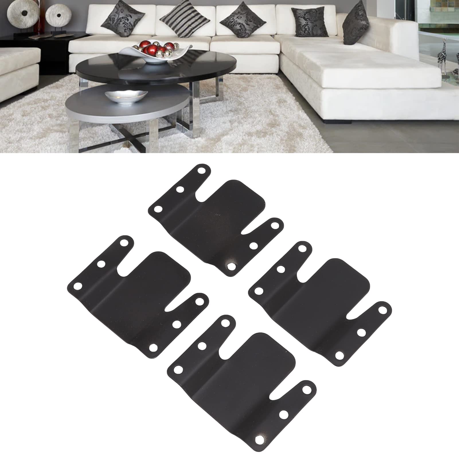 Sofa Interlocking Connector, 4 Sets Sofa Connector Bracket Sofa Interlocking Universal Iron 0.5CM Aperture Sectional Couch Bracket