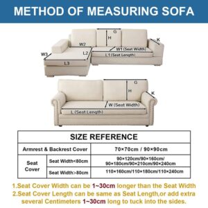 JIAN YA NA Armrest Covers, Sectional Couch Cover, Anti-Slip Sofa Slipcover for Pets Kids - Furniture Protector Sofa Covers for 3 Cushion Couch Loveseat Recliner L Shaped Armrest Backrest (Only 1 Pcs)