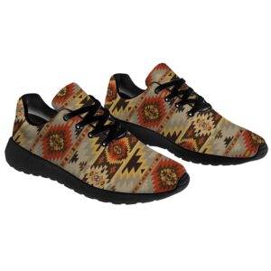 Southwest Print Shoes for Women Men Tennis Running Shoes Walking Sneakers Native American Aztec Print Shoes for Travel Golf Jogging,US Size 6