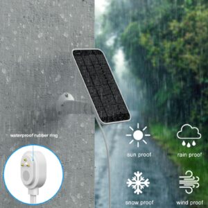 Newding Solar Panel Charger for Arlo Pro 3/Pro 4/Pro 5S 2K/Ultra/Ultra 2/Go 2 /Pro 3 Floodlight Camera Indoor/Outdoor, with 13ft/4m Waterproof Power Cable, Adjustable, Easy Mount-White