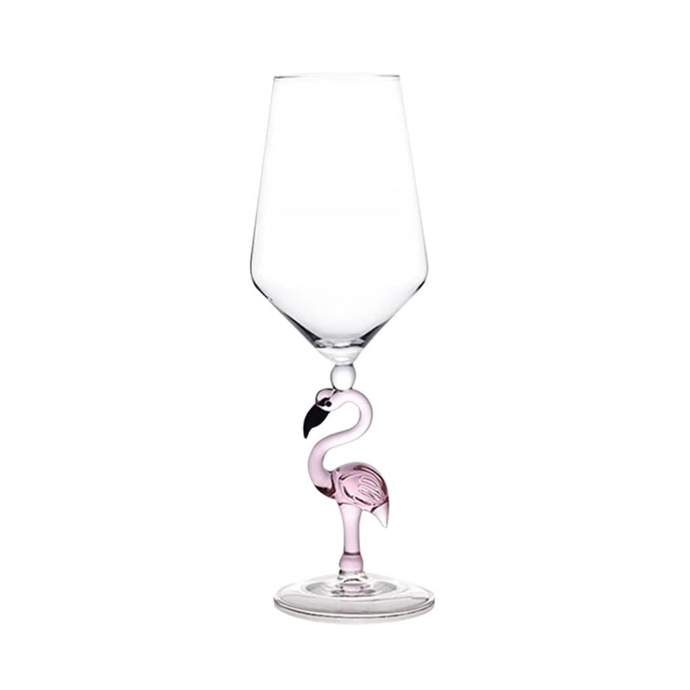 VICASKY Bar Cocktail Glass Pink Flamingo Cocktail Goblet Glass Cool Tableware Unique Bar Wine Housewares Durable Acrylic Flamingo Wine Glass Pink Flamingo Cocktail Glass