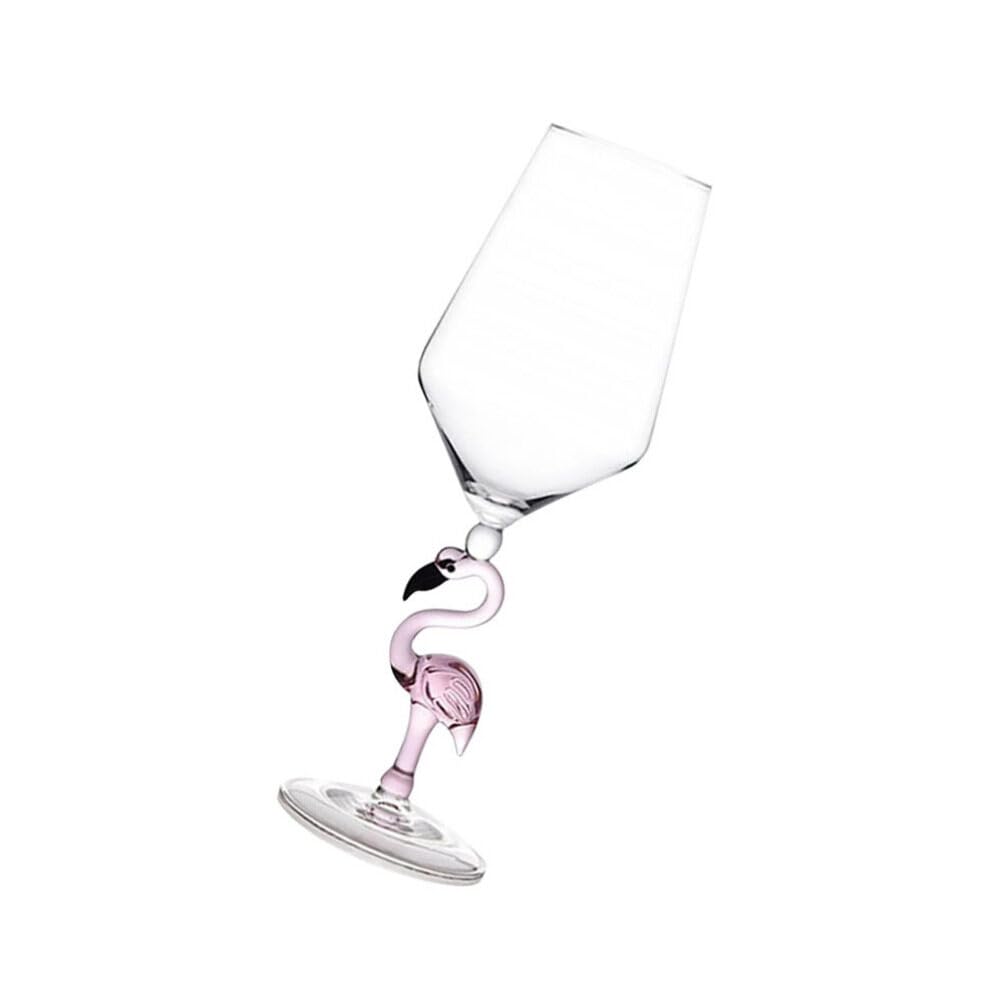 VICASKY Bar Cocktail Glass Pink Flamingo Cocktail Goblet Glass Cool Tableware Unique Bar Wine Housewares Durable Acrylic Flamingo Wine Glass Pink Flamingo Cocktail Glass