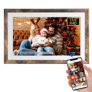 frameo 32gb smart digital picture frame 15.6inch large wifi digital photo frame 1920 * 1080ips fhd touchscreen digital photo frame share photos and videos for free with the app-the best gift guide