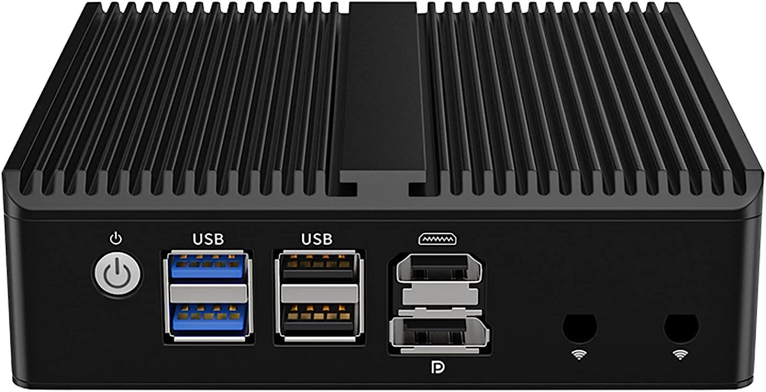 Micro Firewall Appliance, Fanlesss Mini PC, VPN, OPNsense, Soft Router, Intel Processor N100, H11, AES-NI, 4 x Intel 2.5GbE I226-V LAN, HDMI2.0, DP, No RAM, No Storage, No System