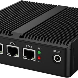 Micro Firewall Appliance, Fanlesss Mini PC, VPN, OPNsense, Soft Router, Intel Processor N100, H11, AES-NI, 4 x Intel 2.5GbE I226-V LAN, HDMI2.0, DP, No RAM, No Storage, No System