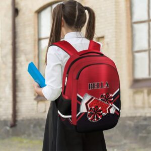 RIRIX Personalized Kids Backpack Custom Backpack Schoolbag Children Bookbag for Boys & Girls Glitter Red Cheer