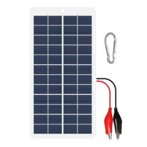 maxmartt solar charger,15w portable solar panel 12v solar battery trickle charger maintainer solar cells battery charger (with battery clip)