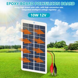 Maxmartt Solar Charger,15W Portable Solar Panel 12V Solar Battery Trickle Charger Maintainer Solar Cells Battery Charger (with Battery Clip)