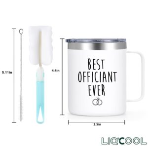 LiqCool Wedding Officiant Gift, Wedding Officiant Gift Men Women, Gifts for Wedding Officiant, Best Officiant Ever Coffee Mug, Thank You Officiant Gifts for Wedding from Bride Groom(White, 12Oz)