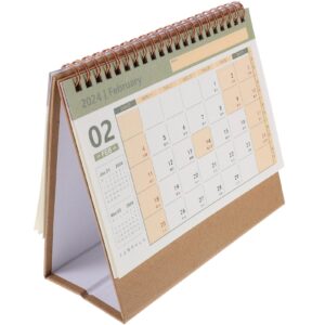 NUOBESTY 2024 Office Decor Blank Calendar Table Top Decor Extra Large Calendar Tabletop Decor Minimalistic Decor Office Calendar Decorative Calendar Desk Paper Turn The Page Clamshell