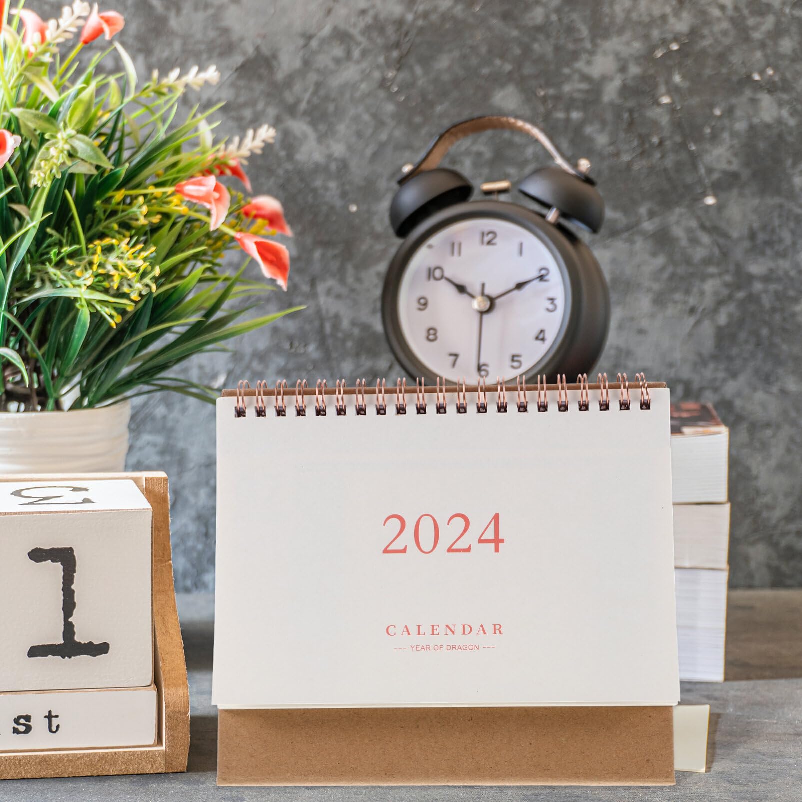 NUOBESTY 2024 Office Decor Blank Calendar Table Top Decor Extra Large Calendar Tabletop Decor Minimalistic Decor Office Calendar Decorative Calendar Desk Paper Turn The Page Clamshell