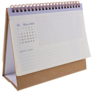 NUOBESTY 2024 Office Decor Blank Calendar Table Top Decor Extra Large Calendar Tabletop Decor Minimalistic Decor Office Calendar Decorative Calendar Desk Paper Turn The Page Clamshell