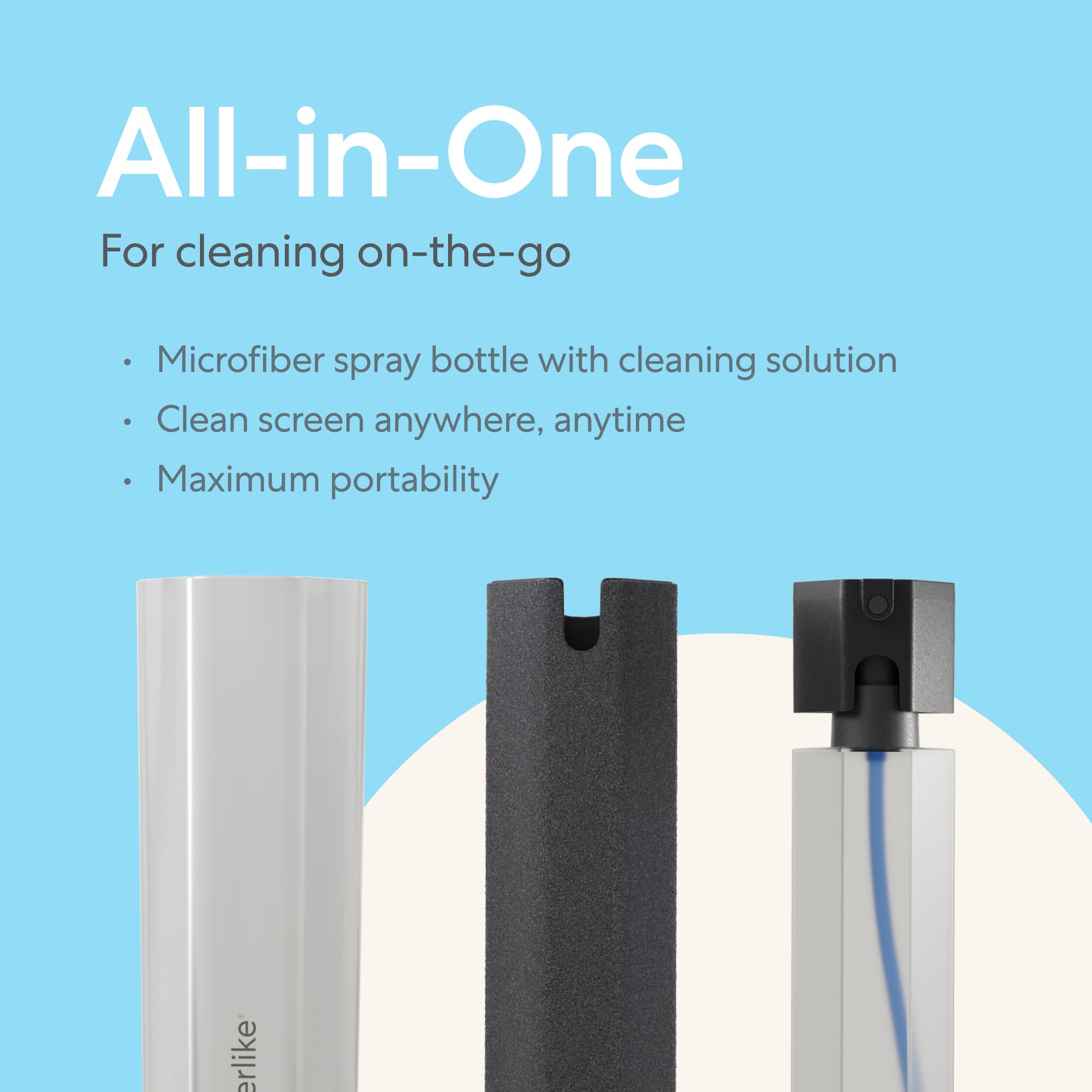 Paperlike's All-in-One Cleaning Kit - Refillable Microfiber Spray Bottle & Cleaning Solution + 5 Refill Tablets - Safe for iPad & Electronic Displays