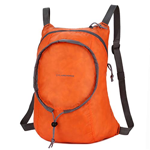 Scotry Ultra Lightweight Packable Travel Backpack, Man Women Foldable Handy Daypack for Camping Outdoor Hiking Cycling (Orange)