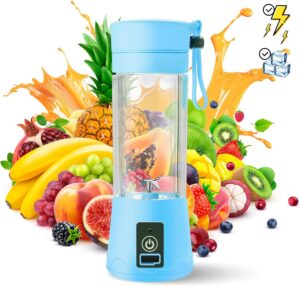 portable blender cup,electric usb juicer blender,mini blender portable blender for shakes and smoothies, juice,380ml, six blades great for mixing, random color