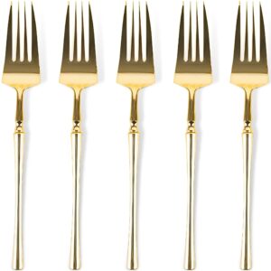 blue sky infinity flatware gold disposable dinner forks - 32 count | luxurious premium plastic cutlery for elegant events & gatherings
