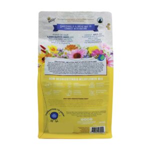 BUZZY Wildflower Pollinator Seed Mix (1lb Bag), 18 Pollinator-Friendly Varieties, Protect The Pollinators & Save The Planet, Coneflower, Sunflower, Calendula, Cosmos, & More, Growth Guaranteed