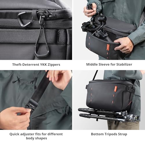 PGYTECH OneMo Sling Camera Bag 7L-9L, waterproof Crossbody Camera Shoulder Bag for Photographers Travel, DSLR Camera Bag for Sony/Canon/Nikon/DJI Mavic/Mirrorless/Tripod/Laptop