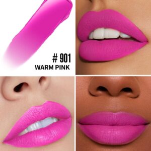 HANLADY Pink Lipstick Matte, Bright Pink Liquid Lipstick Long Lasting for Women, Smudgeproof Lipsticks Color Stay Lip Stain No Transfer No Smear, Vegan & Cruelty-Free (901 Cool Pink)