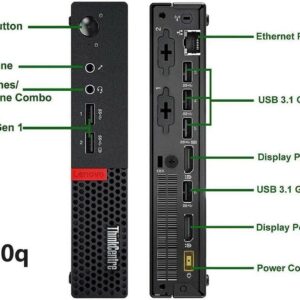 Lenovo ThinkCentre M910q Desktop Computer Mini PC with Dual Monitors KOORUI 24inch, Intel i7 6700T up to 3.60GHz,32GB RAM,New 512GB NVMe SSD