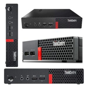 Lenovo ThinkCentre M910q Desktop Computer Mini PC with Dual Monitors KOORUI 24inch, Intel i7 6700T up to 3.60GHz,32GB RAM,New 512GB NVMe SSD