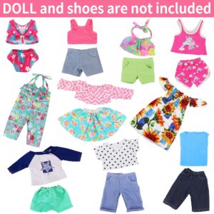 Ecore Fun 10 Sets 18 Inch Doll Clothes - 18 pcs Doll Clothing Doll Outfits Dress Swimsuits Jumpsuit Tights for 18 Inch Dolls Christmas Birthday Gift